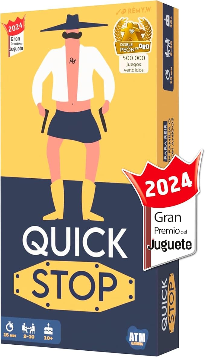 Quick Stop - Juego de Mesa Dinámico para Familia y Amigos - Gran Premio del Juguete 2024 - Creatividad y Rapidez - Versión Entretenida del Juego Stop Original